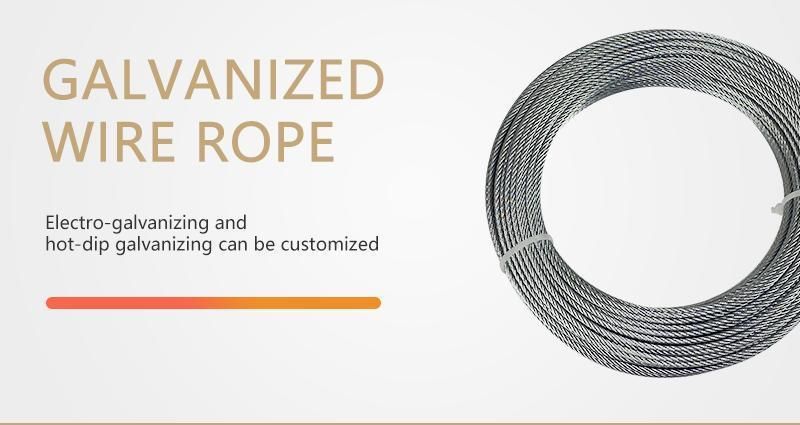 Factory Wholesale Galvanized Thin Steel Wire Rope 1mm-15mm Multi-Strand Galvanized Steel Wire Rope