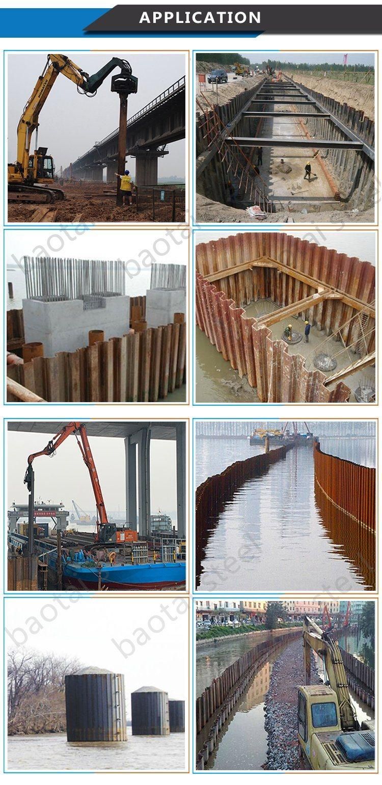 China Hot Selling Hot Rolled Cold Rolled High Quality Type2 Type3 Q235 S275 S355 Sy290 Sy295 Sy390 Q235 Q345 400X100X10.5mm 6-12m U/C/Z/T Type Steel Sheet Pile