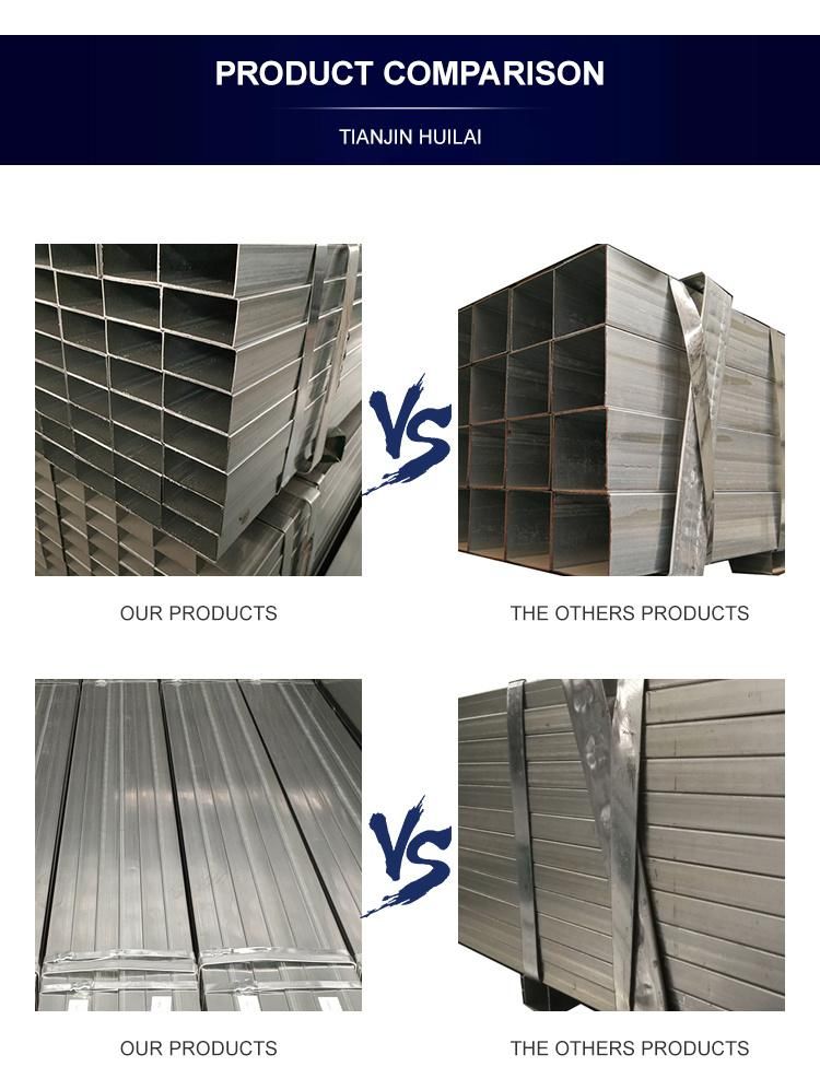 DN50 40X40 Hot Dipped Galvanized/Pre-Galvanized Steel Pipe Ms Square Tube for Agriculture