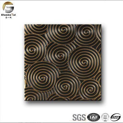 Ef344 Original Factory Good Price Ceiling Panel SUS304 ASTM Antique Bronze Colorful Stamped Stainless Steel Decorative Sheets