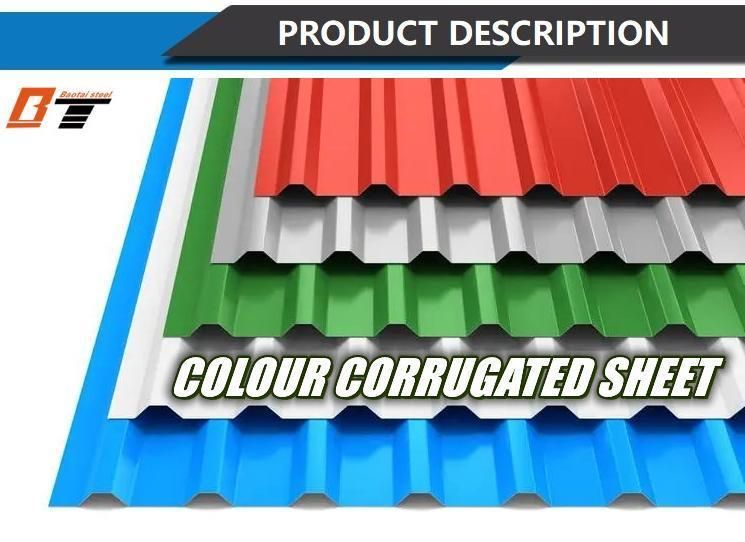 Colorful Roofing Tile Color Coated Prepainted PVC 20 Gauge Gi Galvanized Corrugated PPGI Steel Metal Roofing Sheet PPGI Sheet