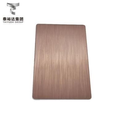 Taiyuda2 Group 800 mm Rose Gold Color-2b Ba Vibration Decoration 4X8 Inox Austenitic Stainless Steel Sheet