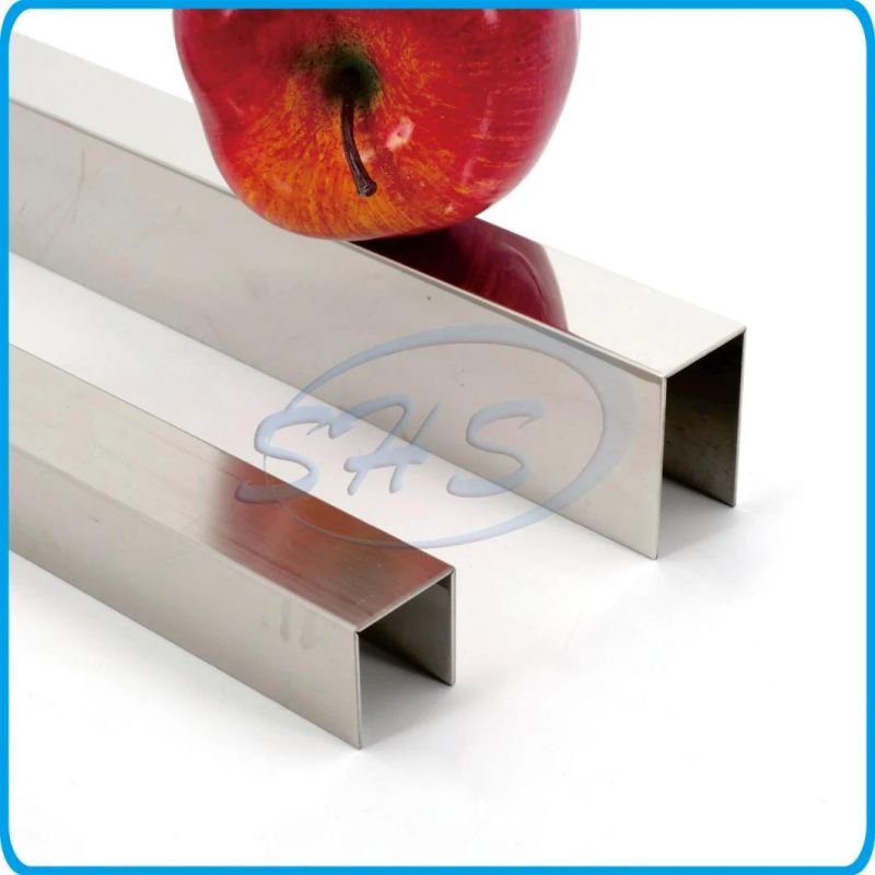 AISI304 Stainless Steel U-Shaped Groove Edge, Door Edging Strip, Backdrop Rose Moldings