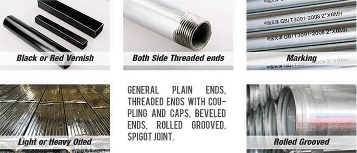 BS1387 A53 Steel Pipe Galvanized Round Pipe for Electric Power