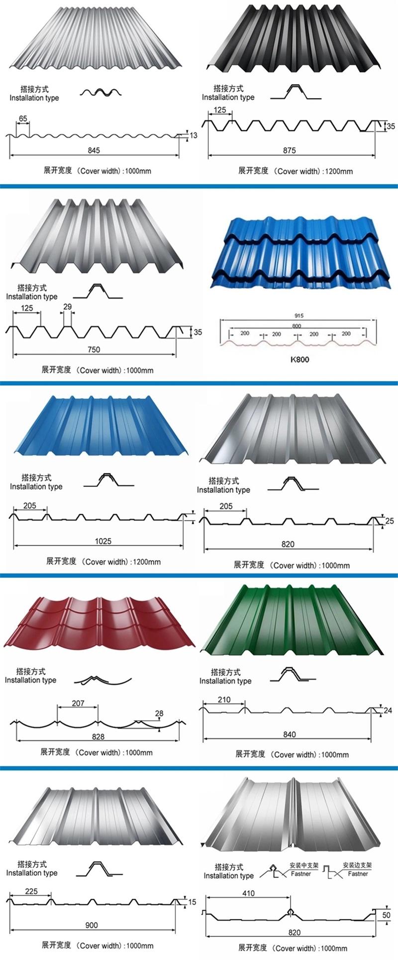 Gi/PPGI Corrugated Steel Color/Galvanized Metal Panels Cladding Roof/Wall Sheets