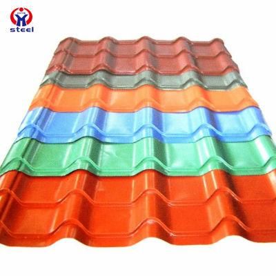 PPGI Color Coated Galvanized Corrugated Metal Roofing Sheet Plate Steel Iron Roof Tiles for Building Material