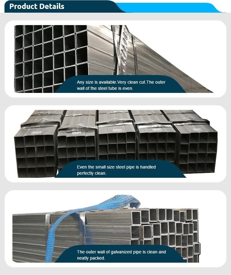 China Hot Dipped Galvanized Square Pipe/Pre Galvanized Square Rectangular Hollow Section /Shs and Rhs Tube
