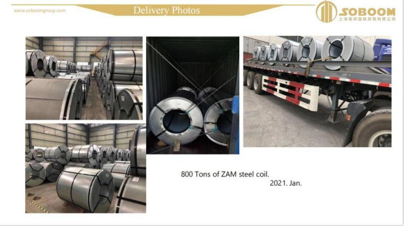 Zinc Steel Coil S350gd S350 S550 Dx51d Zinc Alume Zn-Al-Mg Zinc-Aluminium-Magnesium Steel Coil