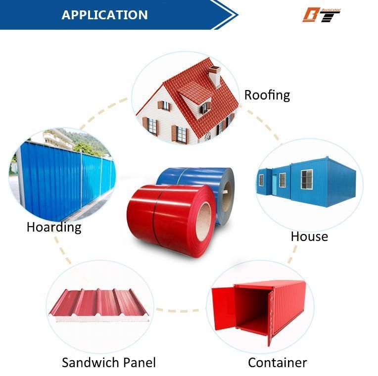1250mm PPGI Galvanized Steel Coil/Color Coated Roofing Sheet/Prepainted Steel Coil