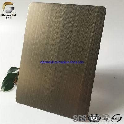 Ef132 Original Factory Hotel Villa Inner Decoration Panels 304 4*8 Bronze Hairline Brushed Matt Stainless Steel Sheets