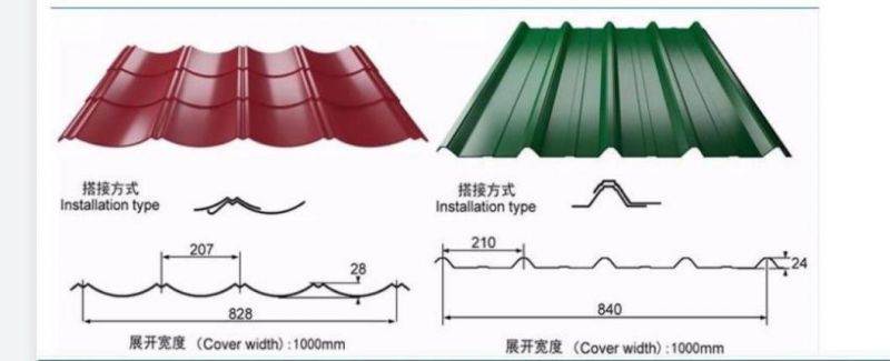 PPGI Corrugated Sheets Galvanized Roof Sheet Color Corrugated Steel Sheet Gi Iron Roofing Sheet for Construction Use
