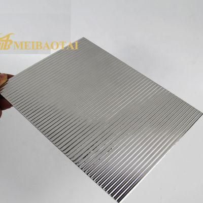 3D Wall 1219X2438mm 0.65mm Stamped Stripe Silver Gold Decorative Plate Grade 201j1 J2 Stainless Steel Sheet