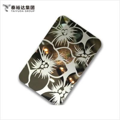 Construction Decorative 8K Mirrior Anti Finger Print 201 304 316 Etching Stainless Steel Sheet