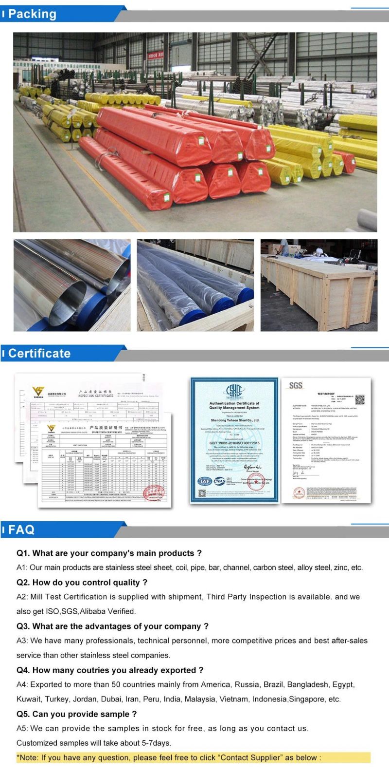 Decorative 201 Grade Welded Stainless Steel Golden Round Pipe/Tube