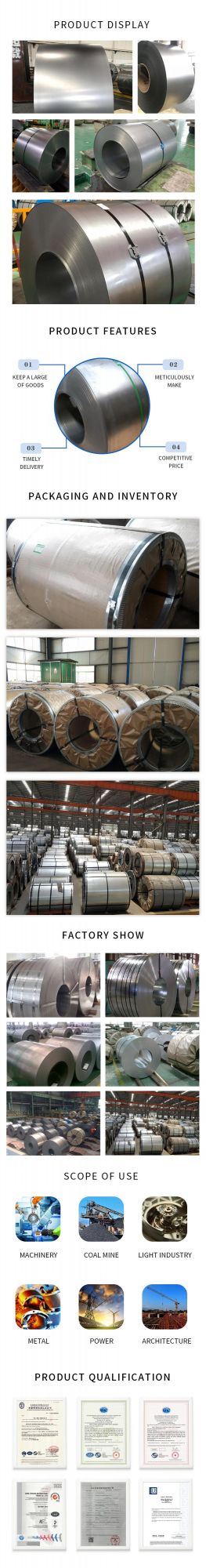 China Factory Continuous Annealing DC01 SPCC Black Bright Annealed CRC Cold Rolled Steel Coil