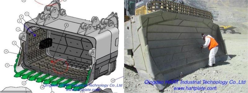 High Abrasion Resistant Wheel Truck Bed Liner for Excavator Bucket