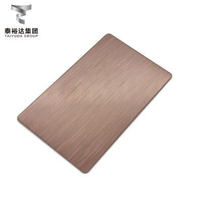 Taiyuda2 Group 800 mm Rose Gold Color-2b Ba Vibration Decoration 4X8 Inox Austenitic Stainless Steel Sheet