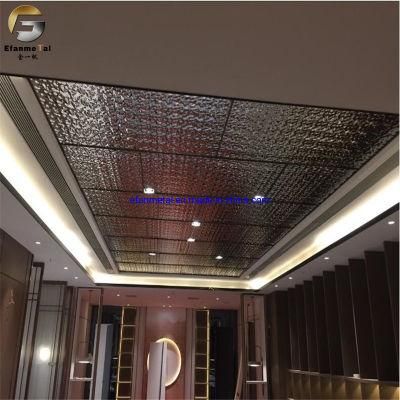 Ef167 Hotel Decoration Projects Ceiling 304 0.7mm 3D Wall Panel Silver Mirror Embossed Water Ripple Stainless Steel Panel Sheets