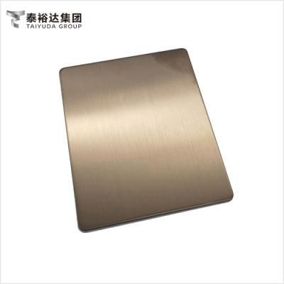 High Quality PVD Color Coated Ti Brown Hairline Hl Stainless Steel Sheet for Decoration