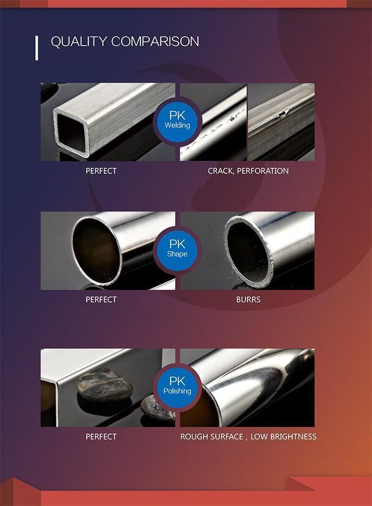 201 304 304L 316 310S 309S 2205 2507 317L No. 1/2b/Ba/8K/Hl/Mirror/No. 4 Stainless Steel Pipe