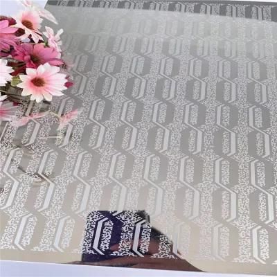 High Grade 304 Stainless Steel Sheet 1219X2438mm 0.65mm Mirror Polish Etching Pattern Ss Lift Cabinet Decorative Plate Stainless Steel Sheet