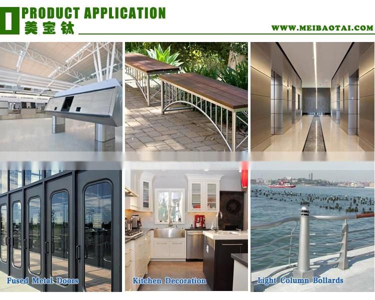 AISI 201 304 316 0.65mm Thickness Brushed Vibration PVD Color Coating Decorative Stainless Steel Plate for Kitchen Equipment