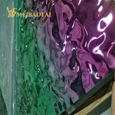 Grade 201 304 Color Decorative Stamped Water Ripple Stainless Steel Sheet for Architectural Ceiling