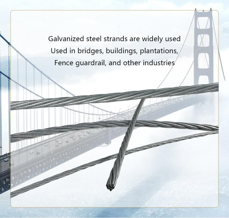 High Tension Stranded Steel Wire Galvanized Steel Wire Strand Hot DIP Galvanized