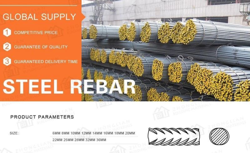 Building Construction Deformed Steel Bar Hot Rolled Steel Rebar