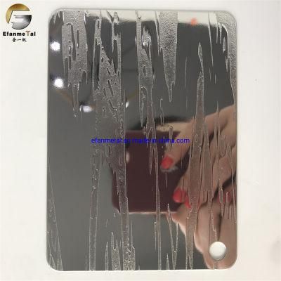 Ef231 Original Factory Hotel Decoration Elevator Panels 201 0.7mm Silver Coil Embossing Stainless Steel Sheets