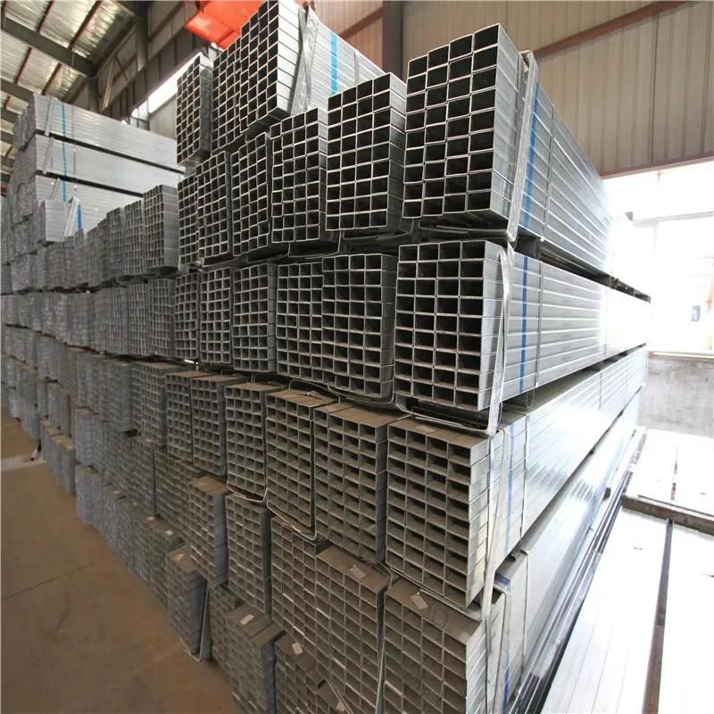 Hot Dipped Galvanized Rectangle Steel Pipe Wholsale Manufacturer Prime Quality ASTM BS Gi Galvanized Square Steel Tube for Construction
