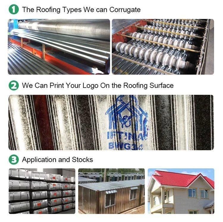 Steel Metal Material Zinc Coated Corrugated Galvanized Steel Roofing Sheet