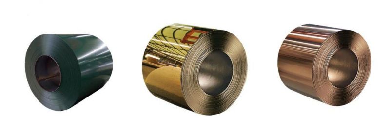Color Coated Stainless Steel Coil / Strips, Golden Color, or Rose Color, or Black Ti Color Coils 201 304 316L 317L 310S 321 430 441 443 Material Product