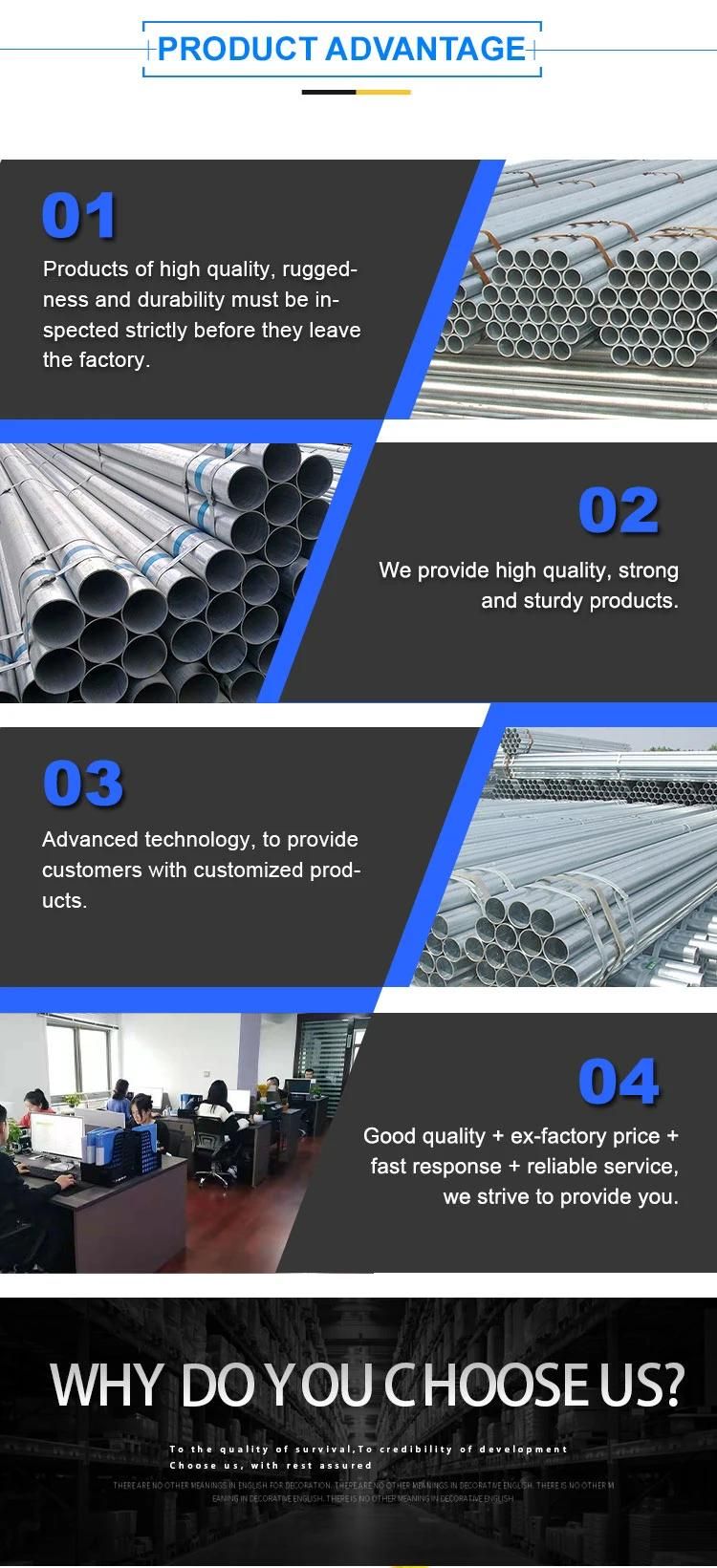 Construction & Decoration Hot Rolled Pipe, 6 in, CS, Seamless, Sch 80 Galvanized Steel Tube