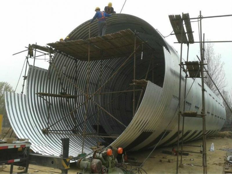 Bridge Underground Bunker Corrugated Galvanized Metal Culvert Steel Pipe CMP