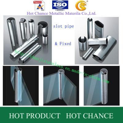 SUS304, 316 Stainless Steel Slot Tube for Glass Handrail