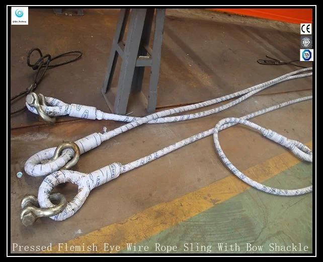 Pressed Flemish Eye Wire Rope Sling with Bow Shackle