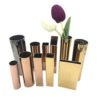 Color Mirror 304 Stainless Steel Pipe Rose Gold Piping Rectangular Tube