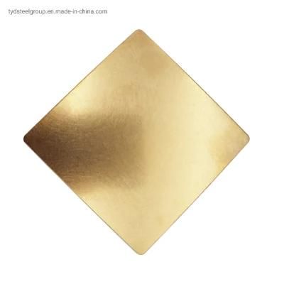 Taiyuda2 Group 500 mm Vibration Gold Color Coating 2b/Ba Vibration Decoration 4X8 Inox Austenitic Stainless Steel Sheets