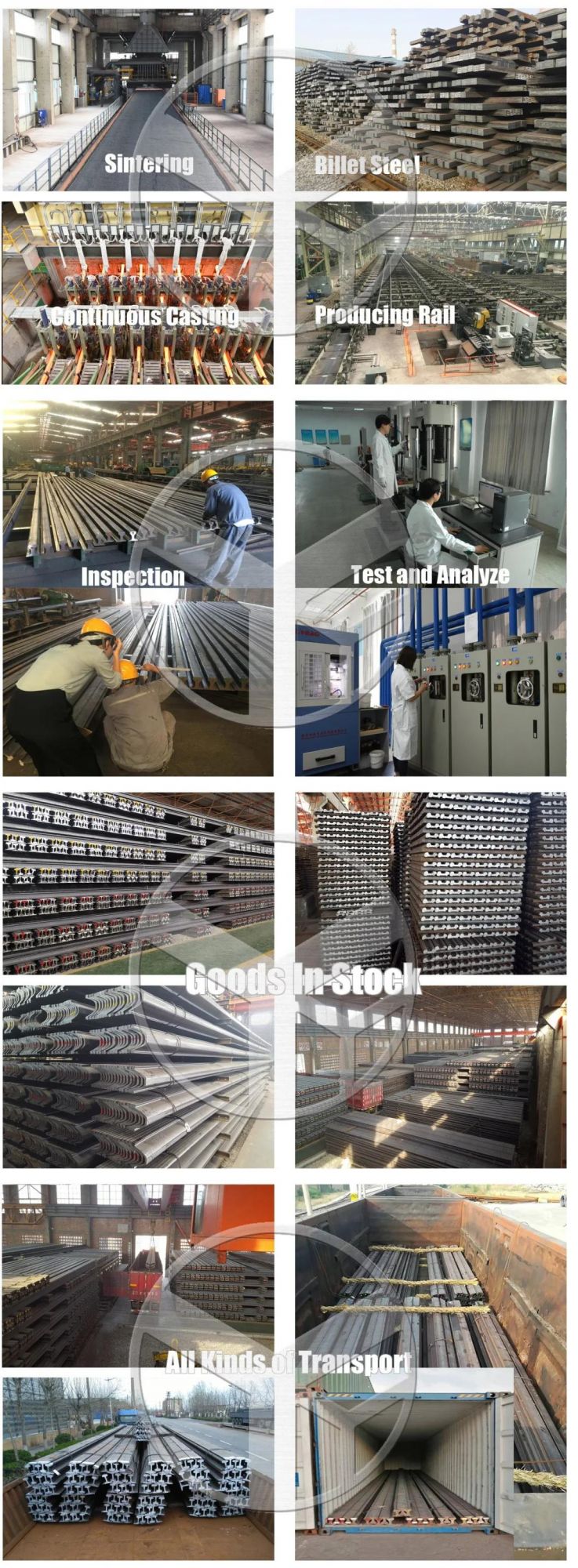 China Q235/55q 8kg/M 12kg/M 15kg/M 18kg/M 22kg/M 24kg/M 30kg/M P8 P12 P15 P18 P22 P24 P30 Light Steel Rail Manufacturer