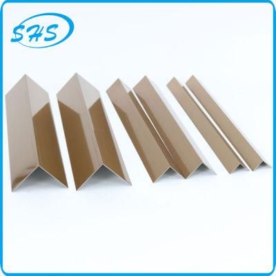 Stainless Steel V-Shape Angle Trims with Ti-Golden Color 800 G Mirror Finish as Accessories for Tile Corners and Wall Corners