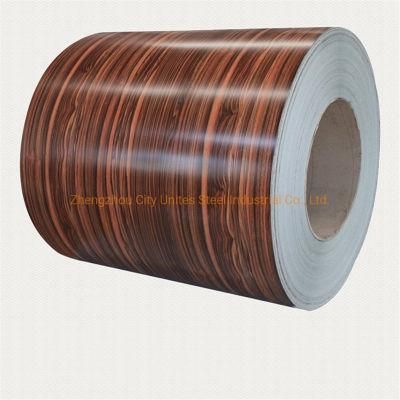 PPGI PPGL Wooden Pattern Printed Color Coated Zincalume Steel Coil