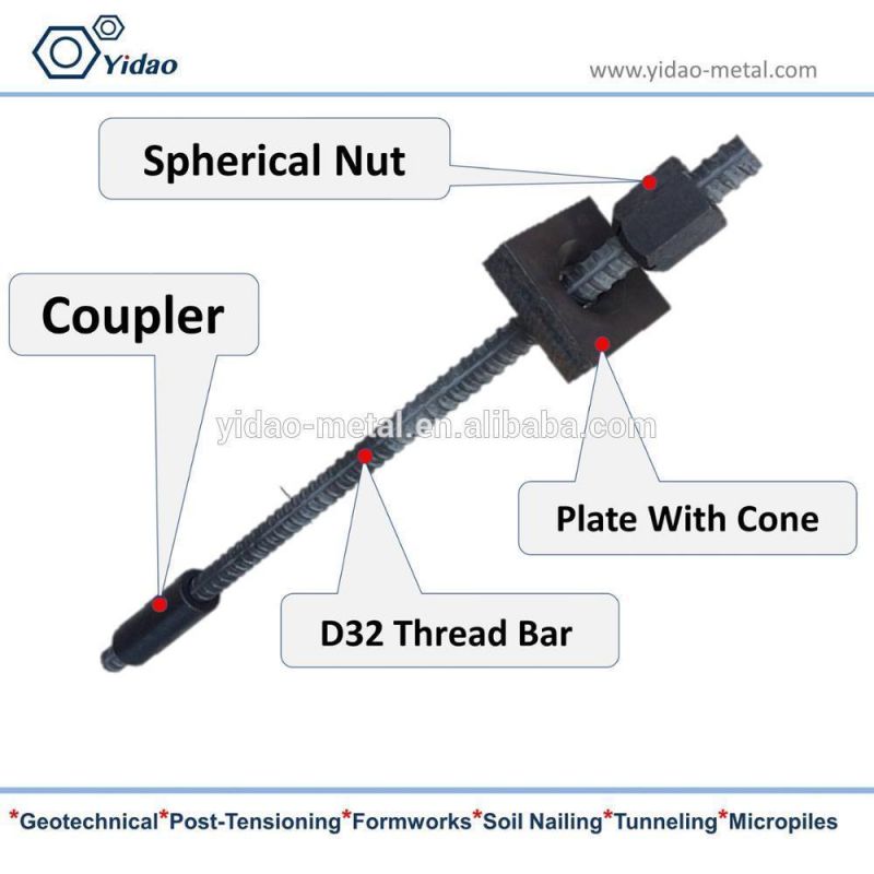 Tunnelling Construction Hex Nut and Anchor Rod