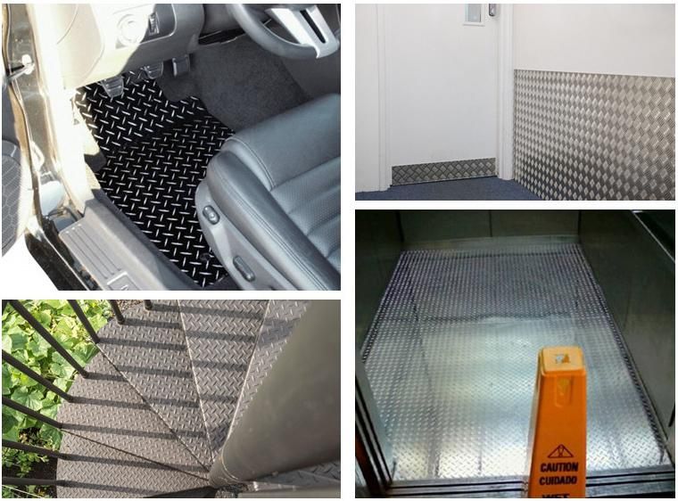 Gray Diamond Pattern Slip Resistance Floor Tread Q235 Mild Checker Steel Plate