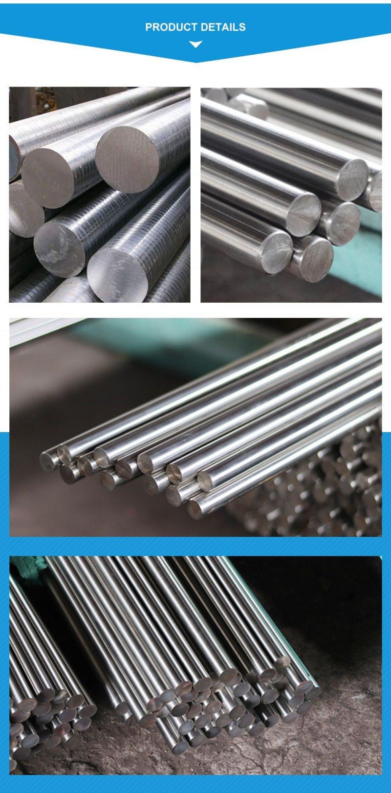 Cold Drawn/Hot Rolled Galvanized/Carbon/201, 304, 304L, 316, 316L, 321, 904L, 2205, 310, 310S, 430 Stainless Steel Round /Flat/Square/Angle/Channel Bar Price