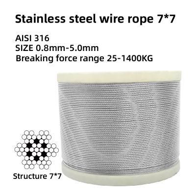316-7*19 Non-Rotating Stainless Steel Wire Rope