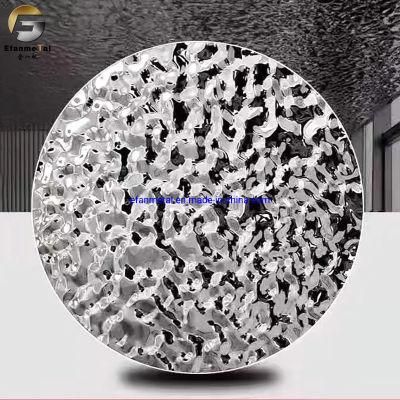 Ef153 Original Factory Sample Free Wall Ceiling Decorations 304 Embossing Small Water 3D Ripple Stainless Steel Sheets