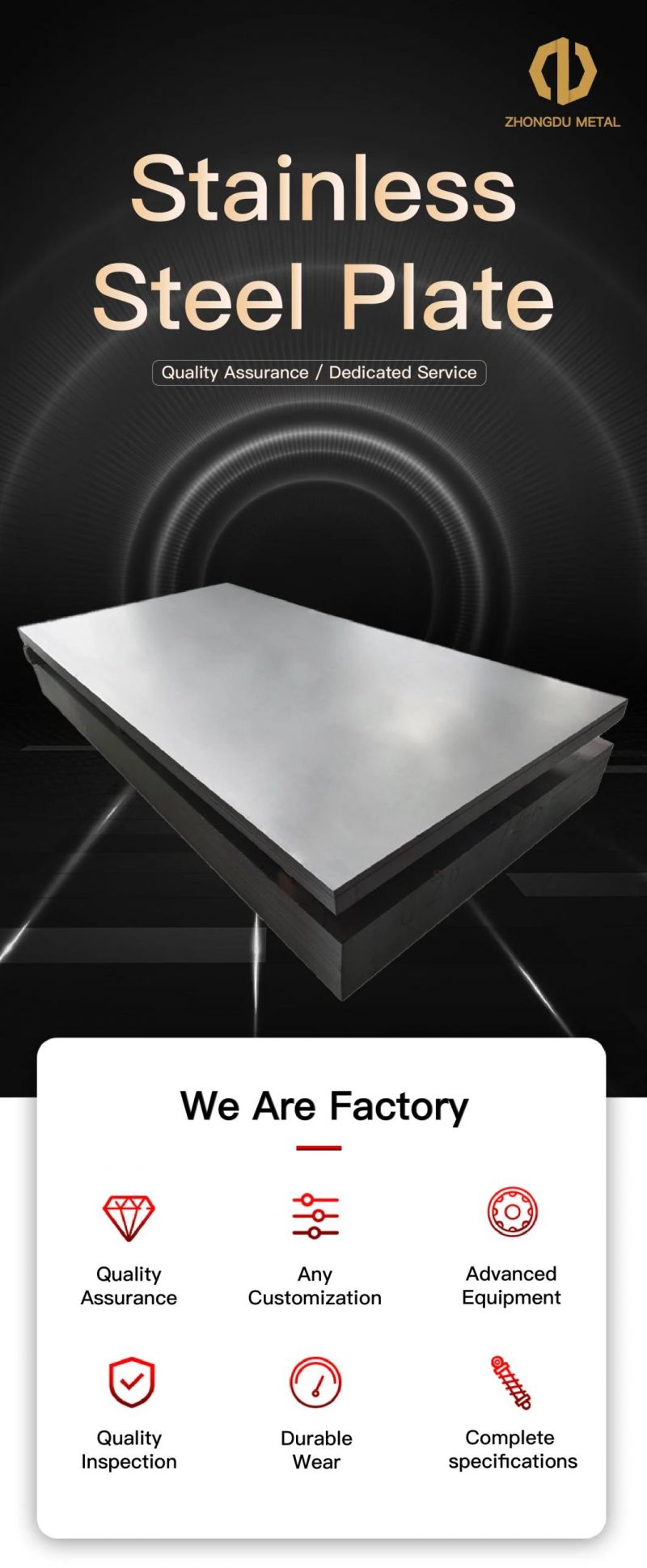 Hot Selling 304 304L Stainless Steel Plate Cold Rolled Stainless Steel Plate for Industry