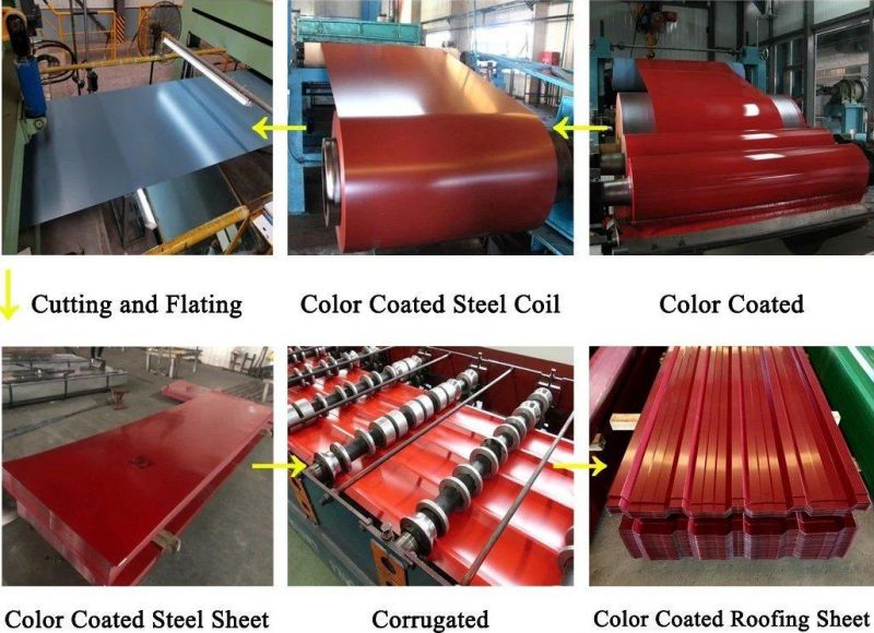 Using Building Material PPGI Color Coated Galvanized Steel Corrugated Roofing Sheet