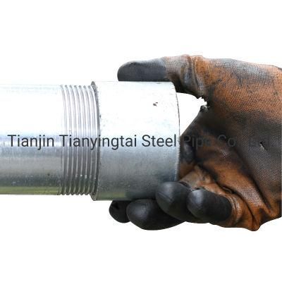 Carbon Steel ERW Welded Galvanized Steel Pipe Threading with Coupling